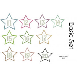 Stickserie - Stern Zahlen Appli 11-20